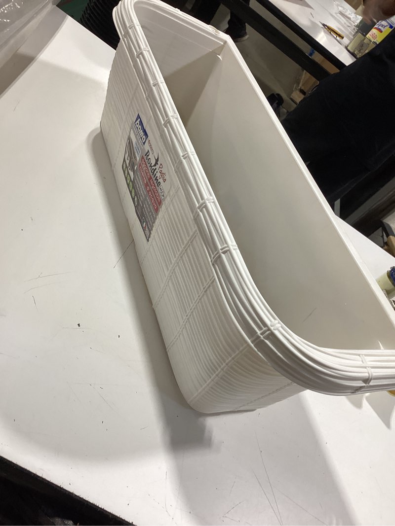 Condition photo showing Good Condition for ap-30312 24" adjustable railing planter, ratan look, white
