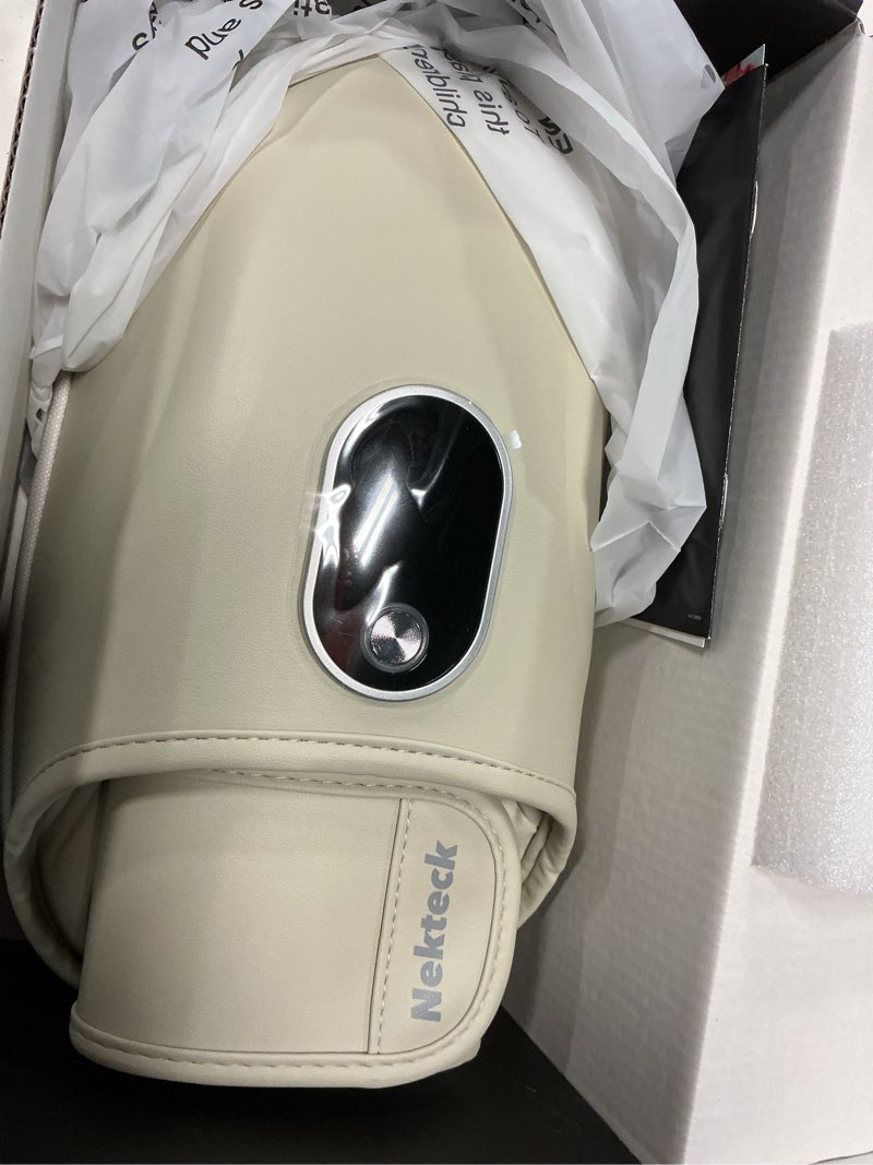 Condition photo showing Good Condition for nekteck hand and wrist massager with heat and compression, electric hand massager for arthritis and carpal tunnel pain relief, cordless rechargeable hand massager for women, men, and seniors beige