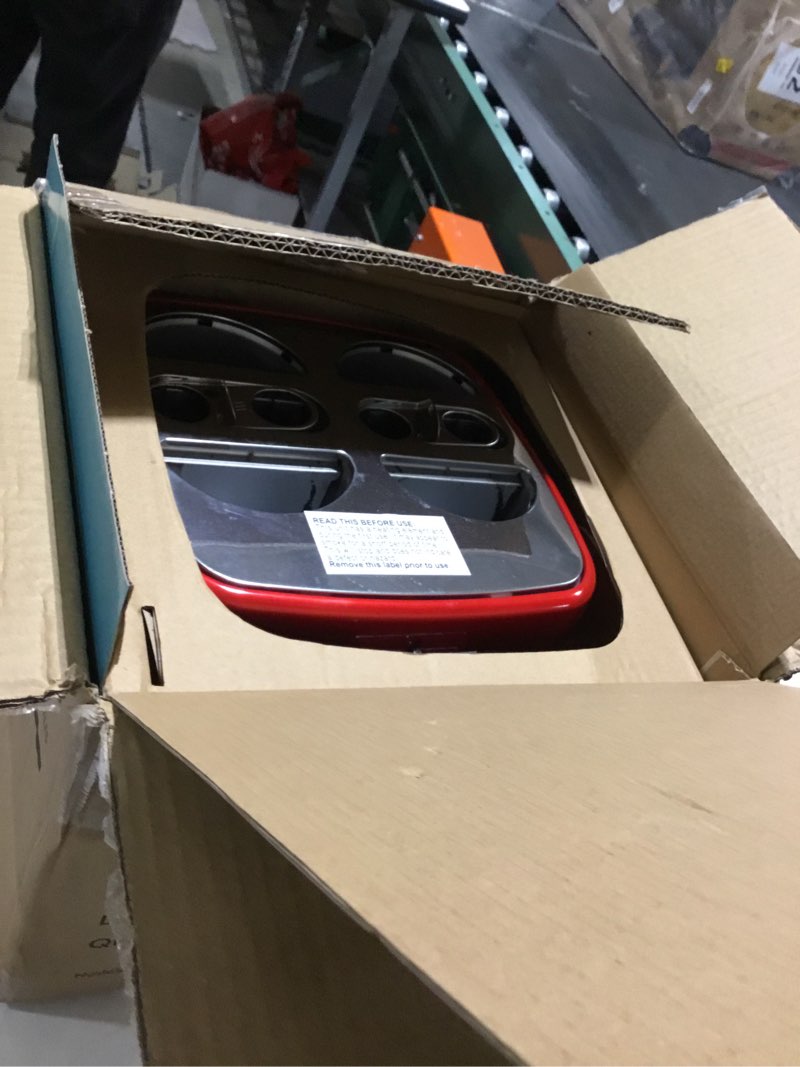 Condition photo showing Good Condition for Nostalgia 4 Slot Hot Dog and Bun Toaster with Mini Tongs, Hot Dog Toaster Works with Chicken, Turkey, Veggie Links, Sausages and Brats, Metallic Red Red 4 Slot