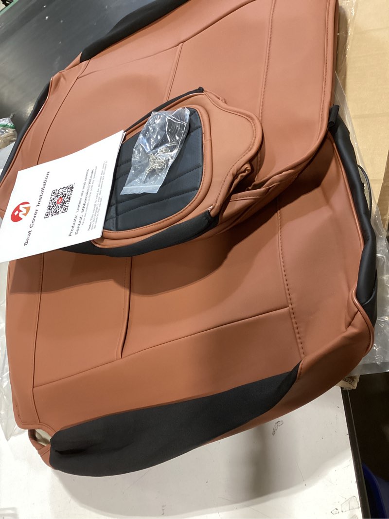 Condition photo showing Good Condition for mingbron car seat covers front seats, car seat protector waterproof, car seat cushion nappa leather, driver seat cover brown carseat cover universal fit for most cars brown&black black&brown 2 seat covers (front only)
