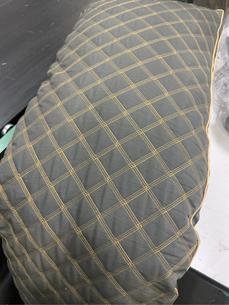 Condition photo showing As Is for whatsbedding memory foam body pillow for adults, long pillow for sleeping, full body pillow for bed - black quilted