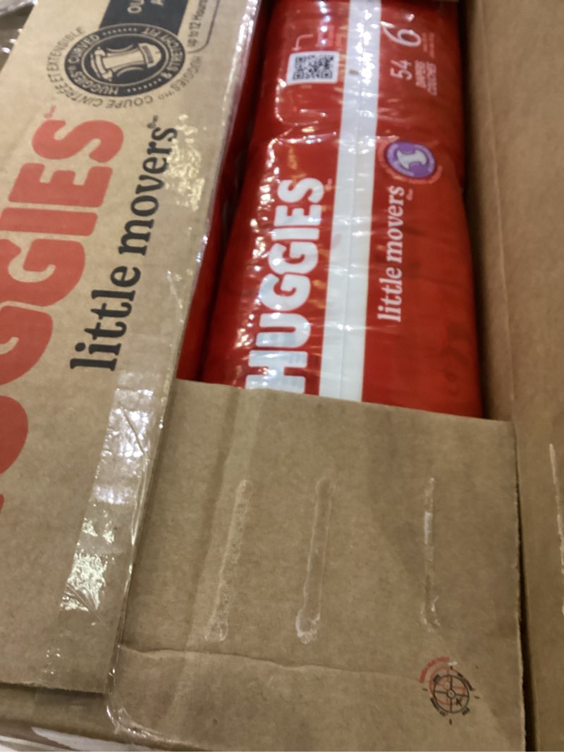 Condition photo showing Good Condition for Huggies Size 6 Diapers, Little Movers Baby Diapers, Size 6 (35+ lbs), 108 Count (2 Packs of 54), Packaging May Vary