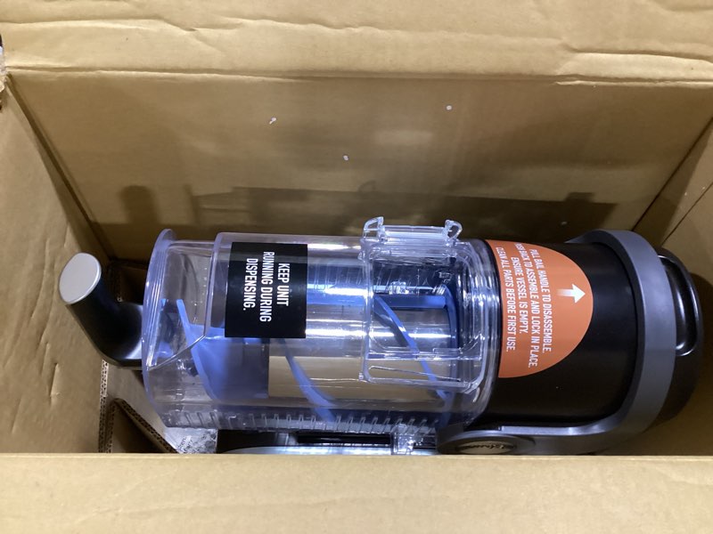 Condition photo showing As Is for ninja slushi professional drink maker, 7+ servings, black, fs301 | no ice needed, 5 preset programs, rapid chill technology, 7+ servings, 88-oz easy-fill vessel, dishwasher safe parts