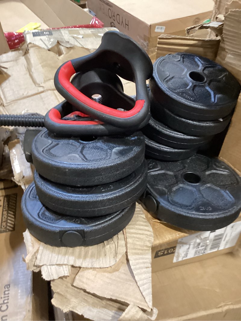 Condition photo showing Good Condition for adjustable dumbbell set, 20/33/45/70/90lbs free weight set with connector, 4 in1 dumbbells set used as barbell, kettlebells, push up stand, weight set for home gym suitable men/women