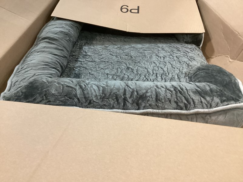 Condition photo showing Good Condition for Orthopedic Dog Bed with Sides - Dog Sofa Beds for Medium Dogs, Supportive Foam Pet Couch Bed with Washable Removable Cover, Waterproof Lining and Non-Slip Bottom, Grey - M 28.0"L x 23.0"W x 6.5"Th