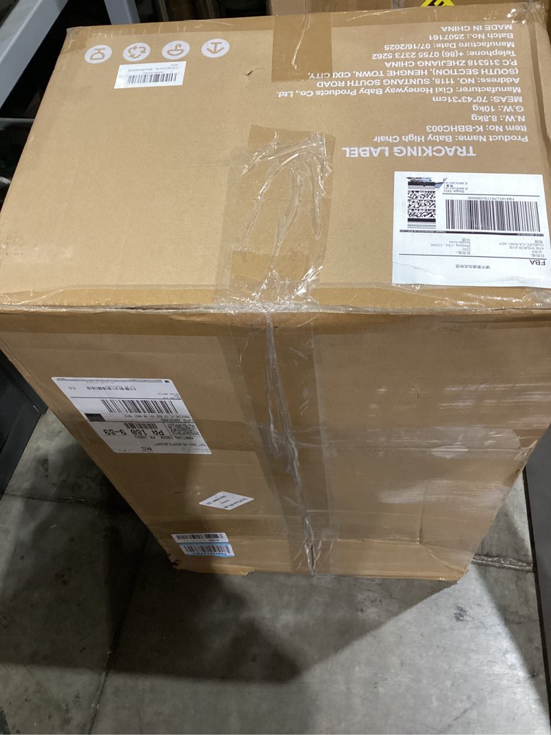 Condition photo showing Good Condition for KUB High Chair for Babies and Toddlers Adjustable Foldable Convertible 5 Point Harness Easy Clean Wood-Printed Metal with Removable Tray Baby Highchair for Family (White&Natural Wood-Printed Metal)