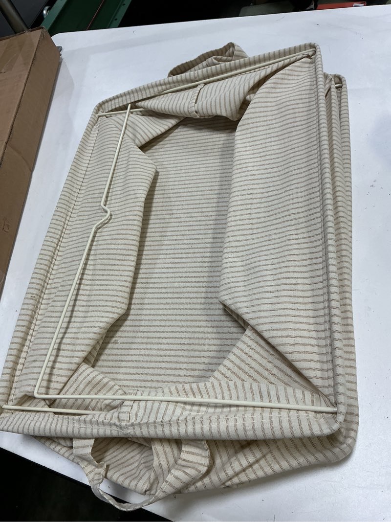 Condition photo showing Good Condition for StorageWorks Storage Bins, Fabric Storage Bins for Shelves, Storage Baskets with Metal Frame, Closet Baskets and Bins with Handles, Beige, 2-Pack Beige 14 ¾" L x 10 ¼" W x 8 ¼" H