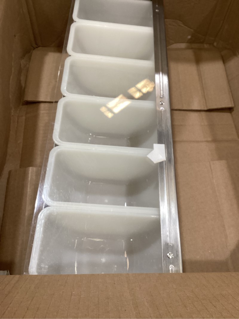 Condition photo showing Good Condition for New Star Foodservice 48049 Stainless Steel Condiment Dispenser with 6 Compartments (NO ICE TRAY INCLUDED) Silver 6 Compartments