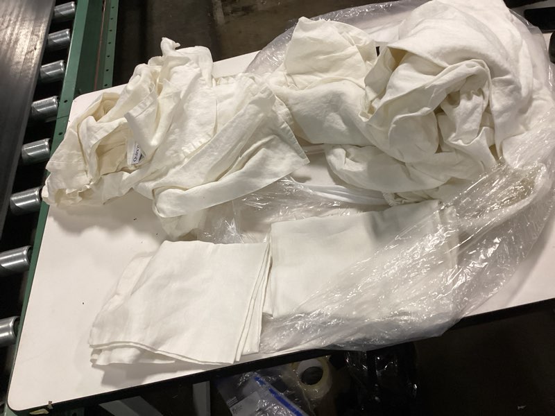 Condition photo showing As Is for european linen sheet set, queen, ivory