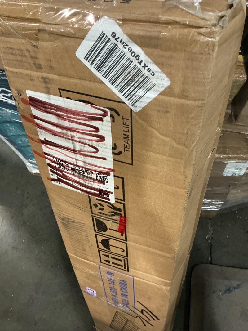 Condition photo showing As Is for White Full Size Bed Frame 14 Inch, Metal Full Bed Frame No Box Spring Needed, Heavy Duty Steel Support 3500 LBS, DIY Headboard, Noiseless, Round Corner Legs, Storage Space, Easy Assembly