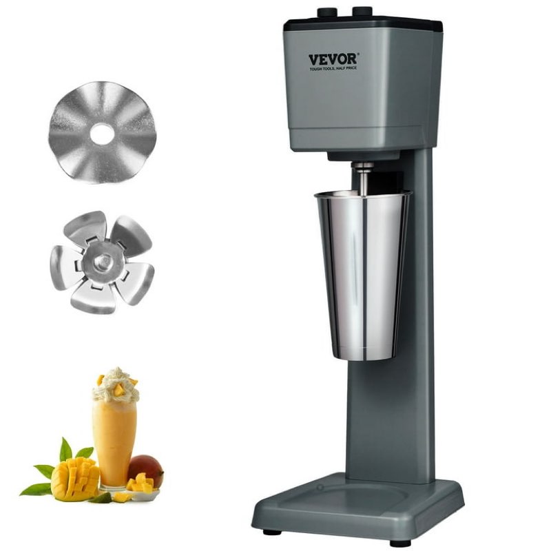 vevor milkshake maker machine, 375w commercial milk shake maker mixer, single head drink mixer blender machine, 3-speed milkshake blender with 27.7oz stainless steel cup for commercial