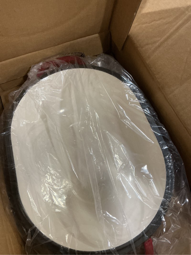 Condition photo showing New/Like New for enameled cast iron sourdough bread oven, dutch oven, loaf cast iron bread pan for homemade bread baking, meatloaf pan with lid, 7qt, red 7 qt red