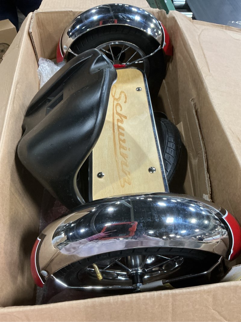 Condition photo showing Good Condition for Schwinn Roadster Tricycle, 12 Inch Front Wheel Bike for Kids Ages 2-4, Low Center of Gravity, Retro Steel Frame, Adjustable Seat Grows with your Child, Rear Deck, Tricycle for Toddlers Red Classic Tricycle