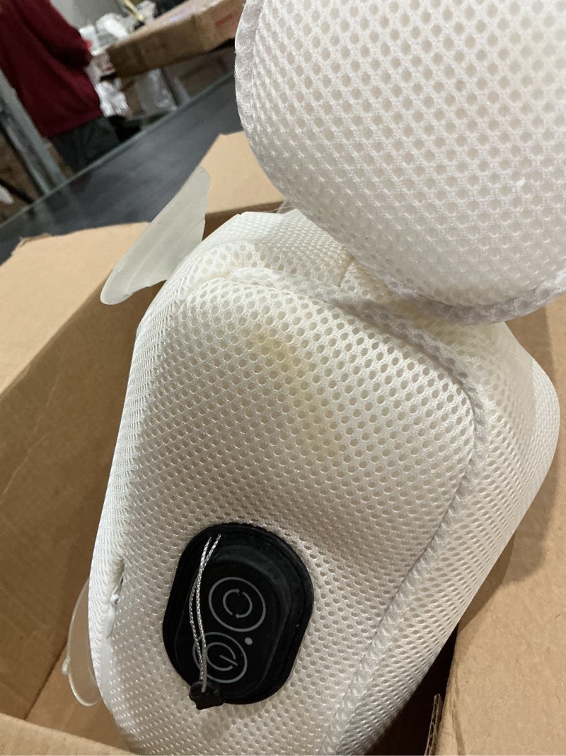 Condition photo showing As Is for monet massaging bath pillow — shiatsu neck and back massager for tub with 2 speeds — ipx8 waterproof deep kneading comfort — 4 massage nodes usb-c rechargeable — spa gift for women — fits all tubs