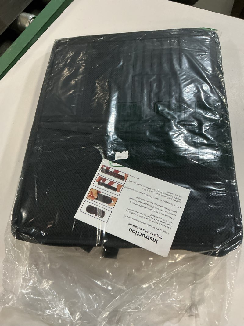 Condition photo showing Good Condition for file organizer, fireproof file box with lids, important document organizer box with lock, portable file folder organizer with handle black 1 layer 1 layer