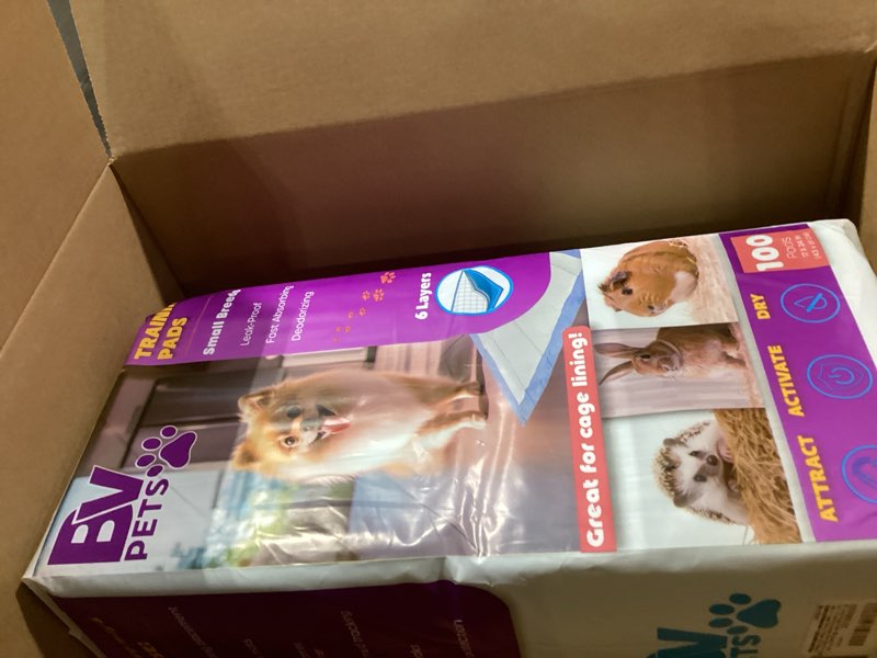 Condition photo showing New/Like New for BV Small Puppy Pads 100 Count 17"x24" - Leak-Proof & Absorbent Pee Pads For Dogs with 6-Layer Design, Rapid Dry Sheet & Built-In Attractant - Dog Pad with Odor Control, Perfect for Puppies&Senior Dogs Small / 100-Count