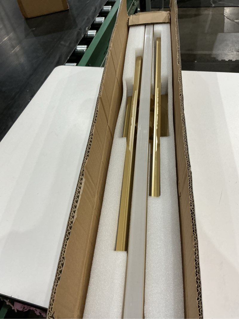 Condition photo showing Good Condition for modern gold vanity light bathroom wall light fixtures over mirror 35 inch long dimmable 3-light led bathroom wall lighting 5cct(3000k/3800k/4500k/5200k/6000k) 35 inches:gold