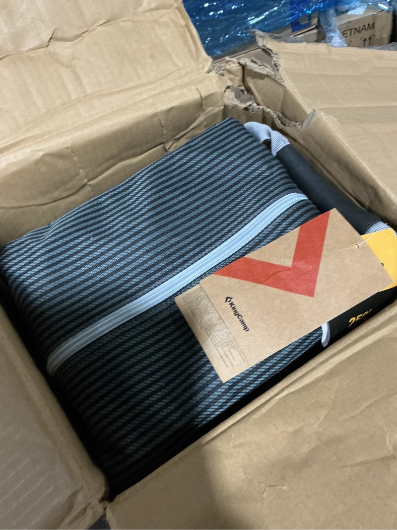 Condition photo showing Good Condition for KingCamp 2 Person Queen Size Camping Cot, Folding Portable Double 550lbs Heavy Duty Oversized Large Wide XXL Foldable Sleeping Bed with Carry Bag for Two Adult Outdoor Travel Tent, Grey Grey-double