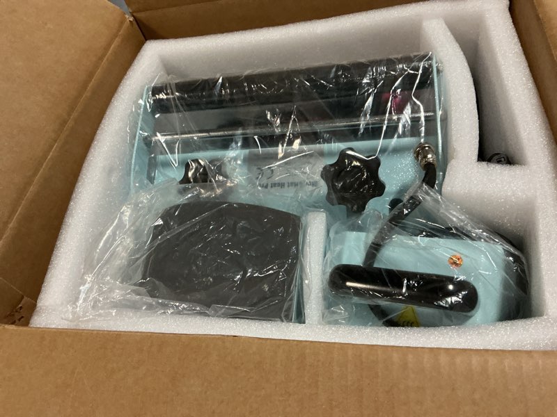 Condition photo showing Good Condition for tumbler and hat heat press machine, 2-in-1 combo machine for cup and cap with gloves and high temp heat resistant tape for 11oz-30oz sublimation tumbler and all caps, blue blue 2 in 1 30oz