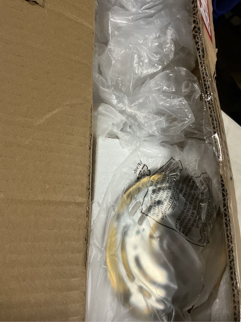 Condition photo showing As Is for 38" Gold Chandeliers for Dining Room, 8-Light Modern Farmhouse Chandelier Light Fixture, Brushed Brass Industrial Candle Lighting Hanging Ceiling for Living Room Bar Kitchen Island Lights 38"-8 Light, Gold