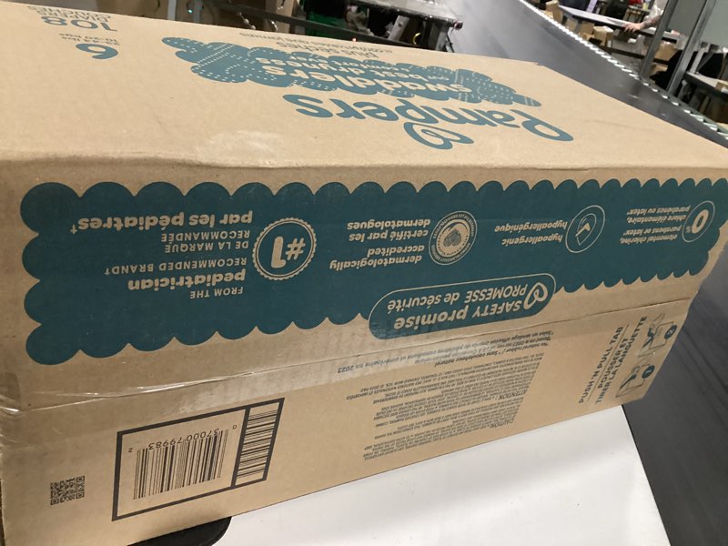 Condition photo showing New/Like New for pampers swaddlers diapers, size 6 (23-44 lbs), 108 count, absorbent, keeps baby dry and comfortable, skin safe disposable baby diaper (packaging may vary) size 6 108