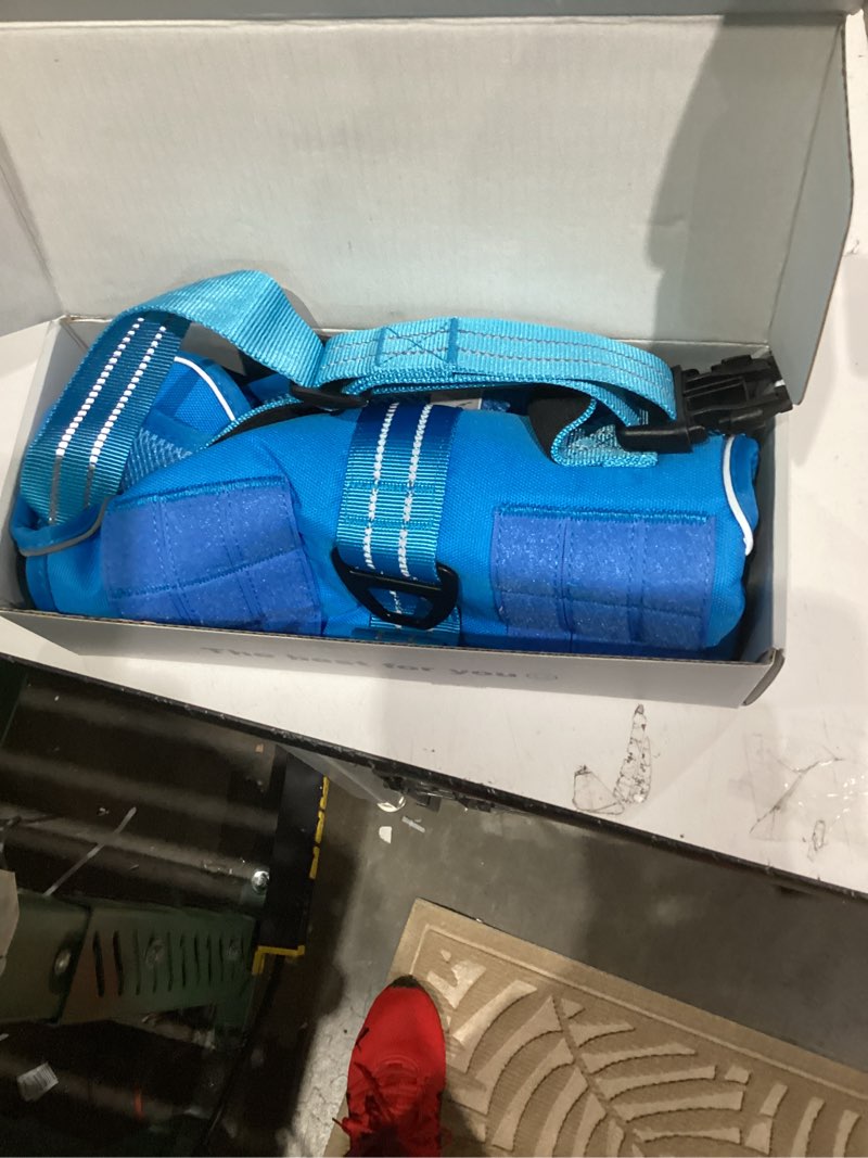 Condition photo showing Good Condition for Dog Harness for Large Dogs Heavy Duty, No Pull Tactical Dog Harness with Molle System, Easy On and Off Service Dog Vest, Breathable Padded, Adjustable Reflective Pet Vest for Walking Hiking Training XL(Neck:21-32",Chest:26-39"),75-135 lbs Blue