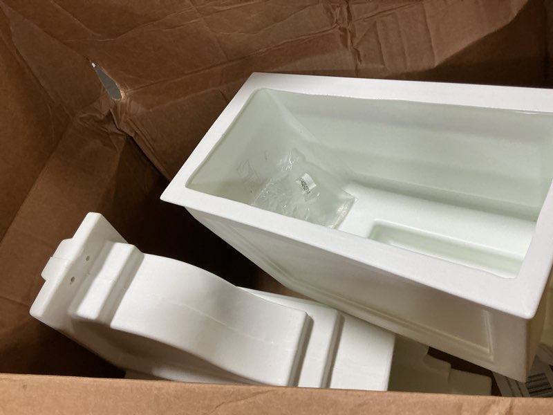 Condition photo showing As Is for Mayne Signature Plus Mailbox Post with Newspaper Slot and Planter – Weather-Resistant, Durable Class