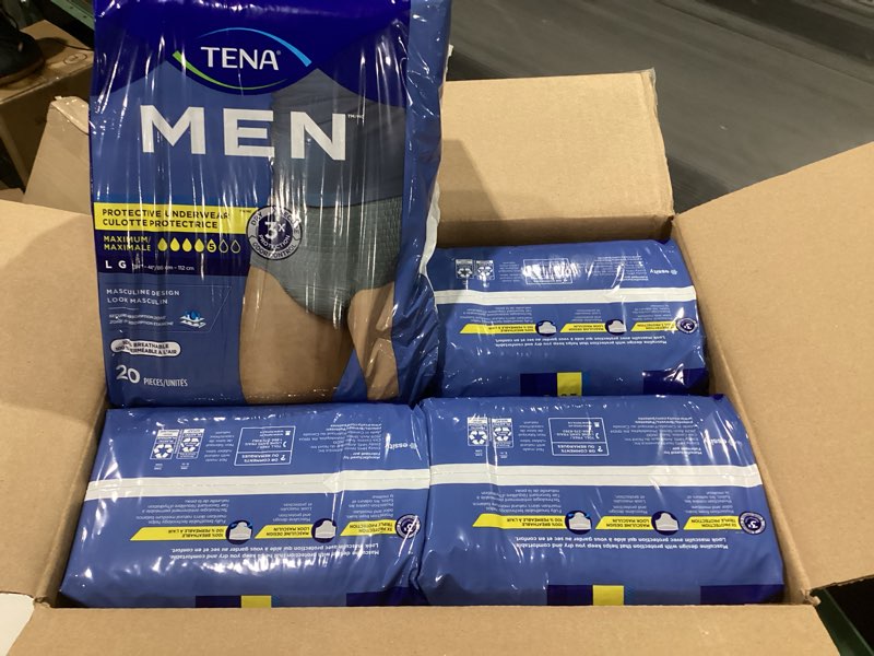 Condition photo showing New/Like New for Tena for Men Level 5 Guard for Men, Super Absorbency Incontinence Protector 20 ct EA (Pack of 4) 80 ct Total