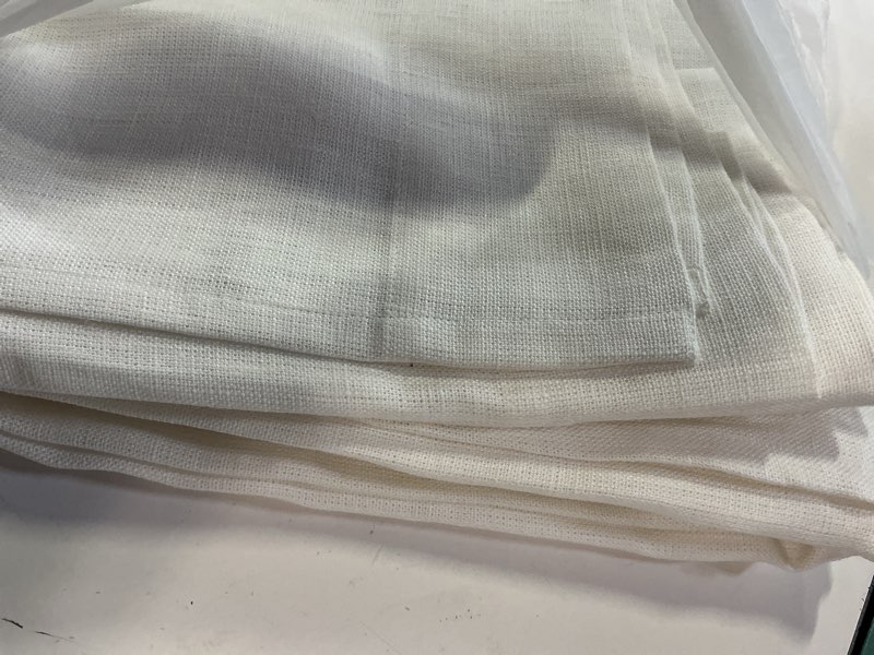 Condition photo showing New/Like New for heavyweight european linen curtain, 48x84, white