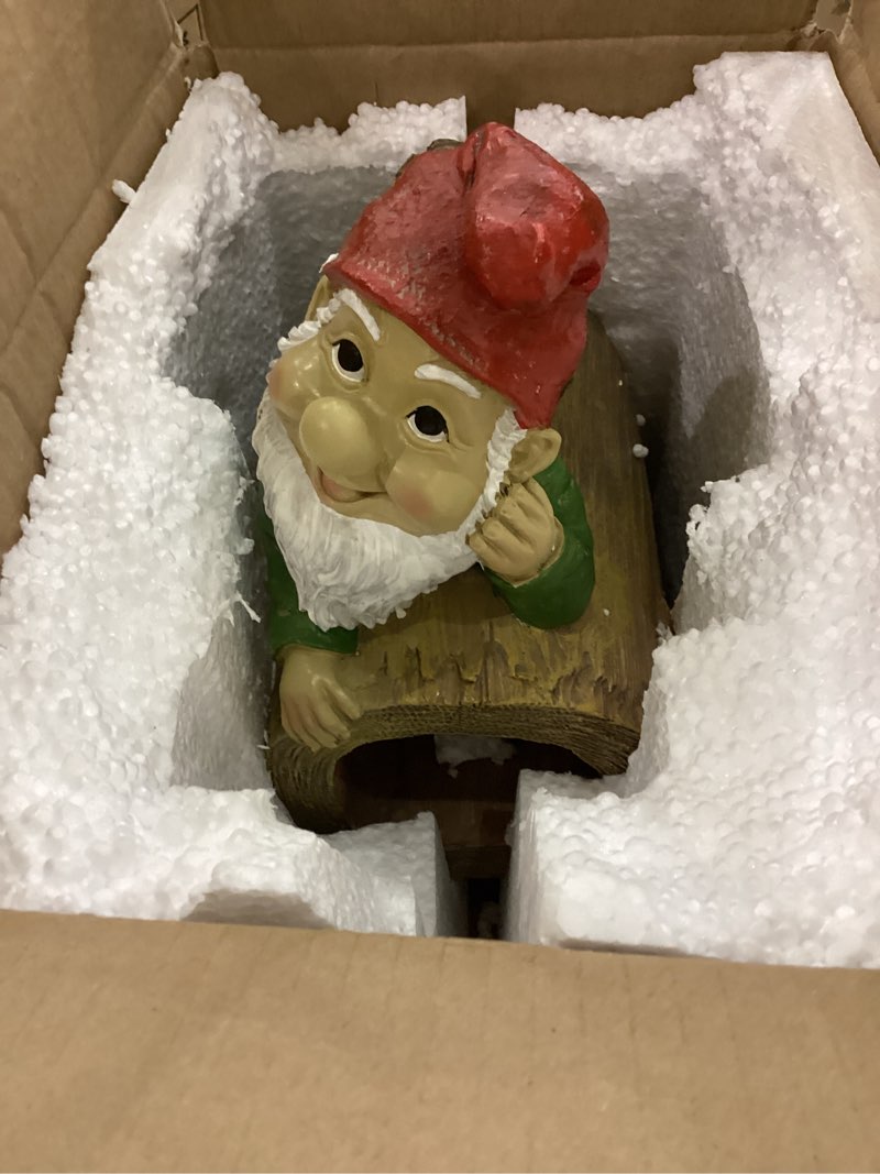 design toscano stormy the gnome gutter guardian downspout statue
