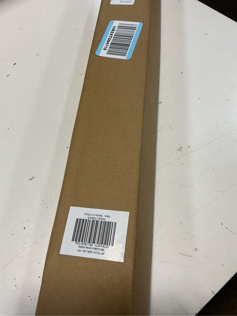 Condition photo showing New/Like New for LazBlinds No Tools No Drill Cordless Roman Shades for Windows, Blackout Thermal Insulated UV Blocking Window Blinds, Room Darkening Fabric Blinds for Indoor Windows, 32'' W x 48'' H, Grey Blackout - Grey 32" W x 48" H