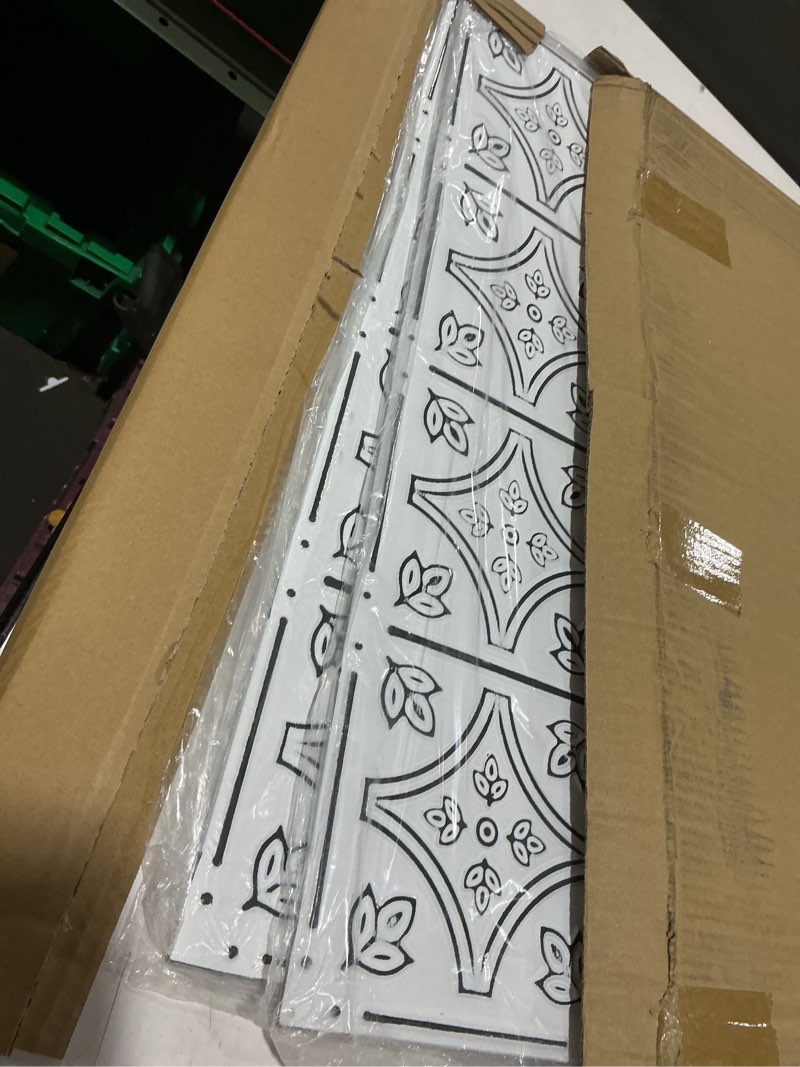 Condition photo showing Good Condition for (missing 1) tin wall tiles 24x24 nail-up, stair risers, metal ceiling tiles, 5 pack (antique white) antique white 24x24\\\" 5pcs