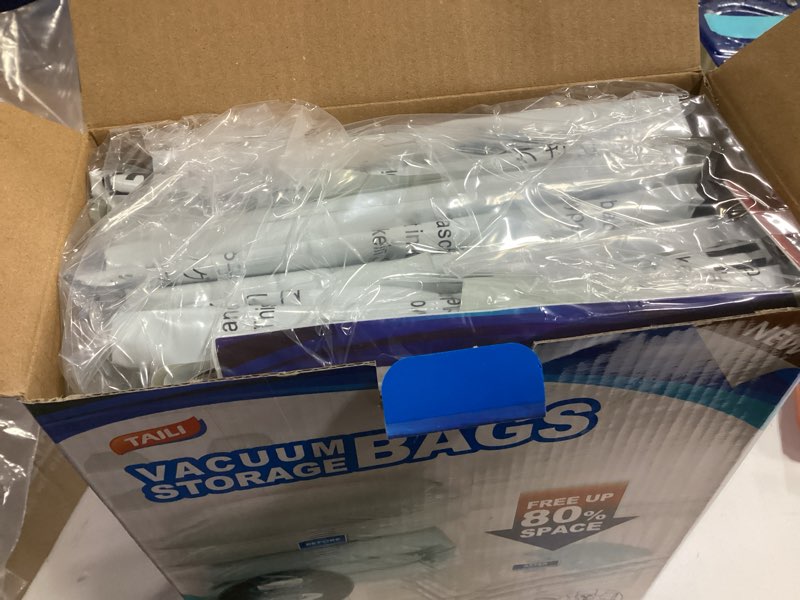 Condition photo showing New/Like New for TAILI 8 Pack Vacuum Storage Bags for Comforter and Blankets, Jumbo Vacuum Seal Bags for Bedding 40x31 Inch, Space Saver Bags for Clothes, Pillows, Saving More Closet Space 8 Jumbo Cream