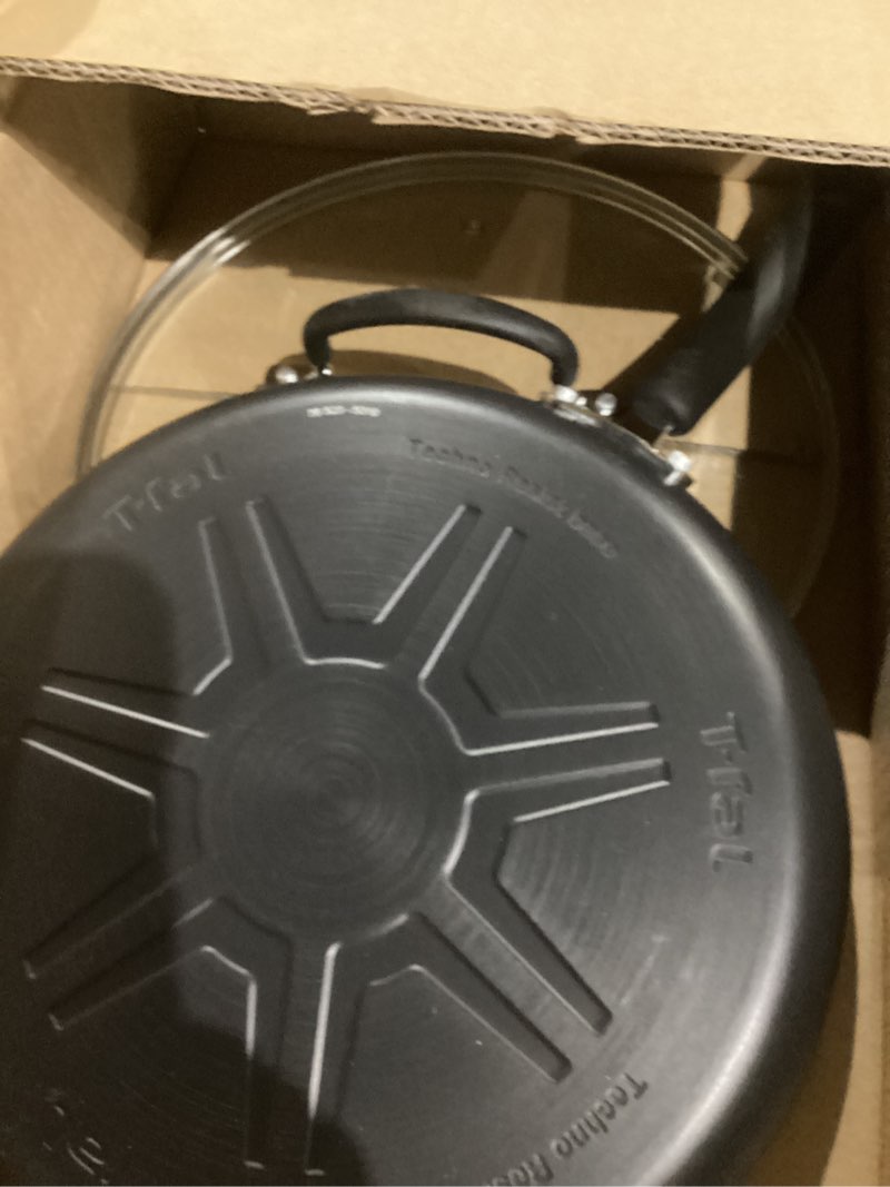 Condition photo showing New/Like New for T-Fal Ultimate Hard Anodized Nonstick Fry Pan With Lid 12 Inch, Oven Broiler Safe 400F, Lid Safe 350F, Cookware, Pots and Pans, Kitchen Frying Pans, Skillets, Home, Dishwasher Safe, Black Hard Anodized Nonstick 12-Inch Fry Pan With Lid