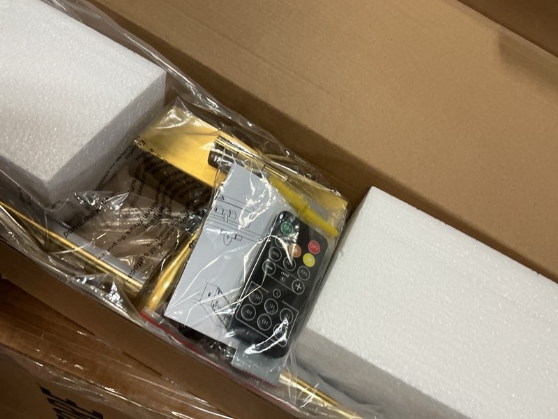 Condition photo showing New/Like New for 5w led wireless picture lights with remote and timer 23.6 inch rechargeable brass gallery lighting battery operated art lights over frame portrait battery operated brass 24 inch