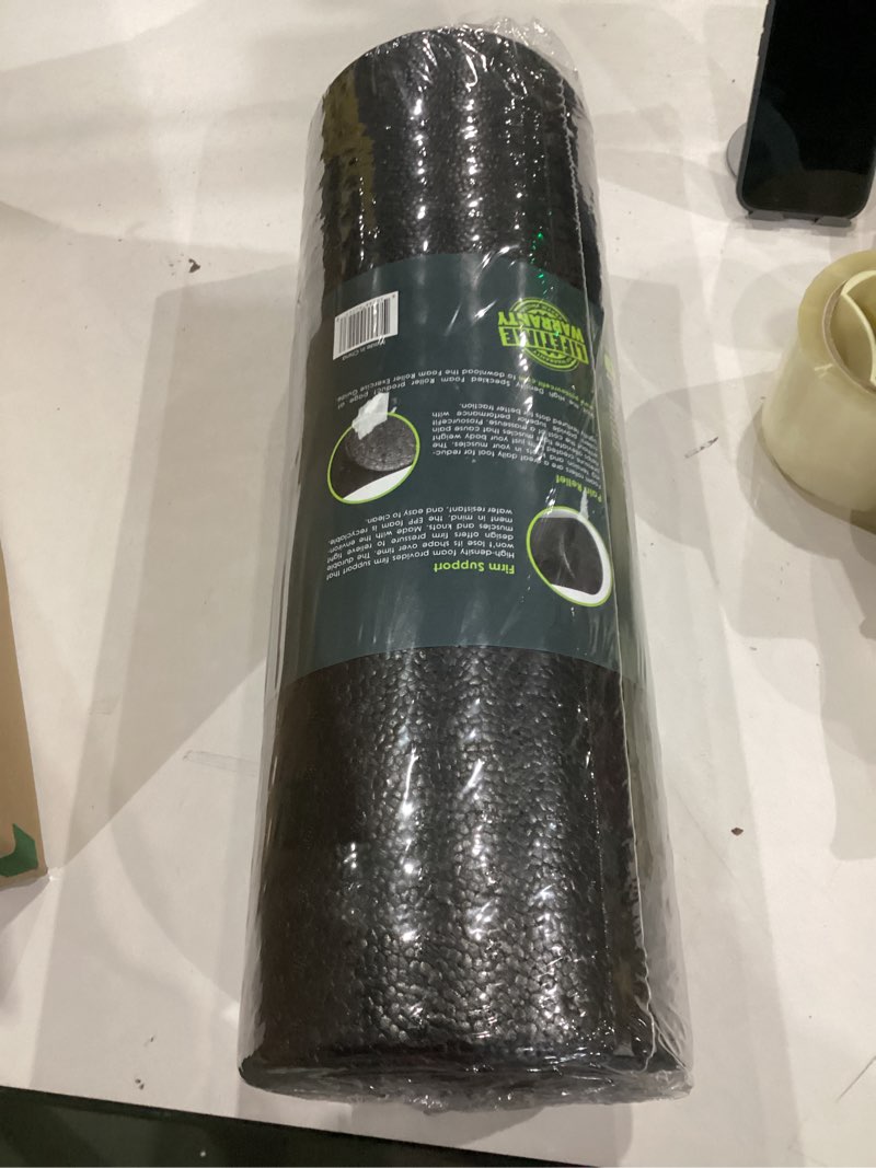 Condition photo showing New/Like New for prosourcefit high density foam rollers long, firm full body athletic massage tool for back stretching, yoga, pilates, post workout muscle recuperation black 18"h x 6"d
