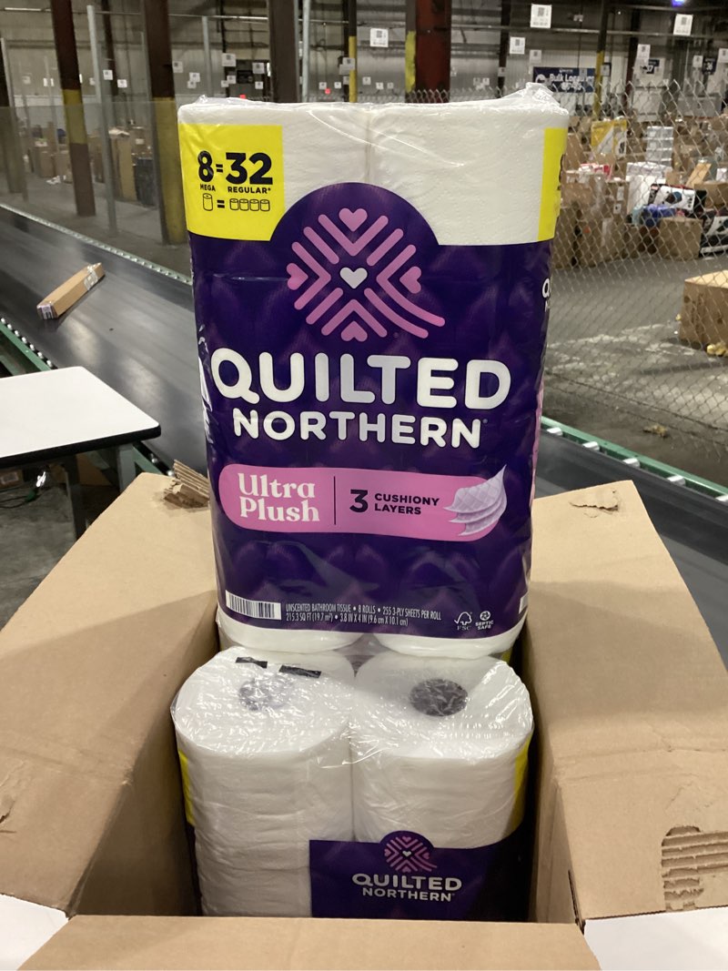 Condition photo showing New/Like New for Quilted Northern Ultra Plush Toilet Paper, 32 Mega Rolls = 128 Regular Rolls, 3X Thicker*, 3 Ply Soft Toilet Tissue