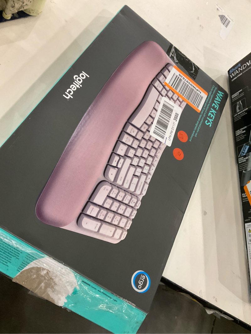 Condition photo showing New/Like New for Logitech Wave Keys Wireless Ergonomic Keyboard with Cushioned Palm Rest, Comfortable Natural Typing, Easy-Switch, Bluetooth, Logi Bolt Receiver, for Multi-OS, Windows/Mac - Rose Rose Keyboard