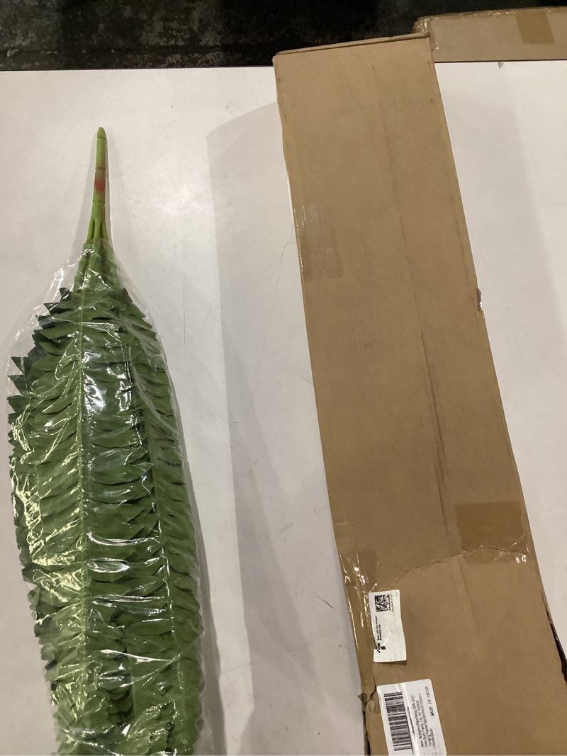 Condition photo showing Good Condition for fake ferns, 35in large fake bush plants, 2 artificial boston ferns with 39 fronds for outdoor hanging planter garden porch entrance home decor 35in-2pcs