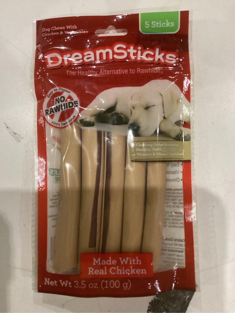 Condition photo showing New/Like New for DreamBone DreamSticks, Treat Your Dog to a Chew Made WIth Real Chicken and Vegatables, 5 Count Chicken 3.5 Ounce (Pack of 1)