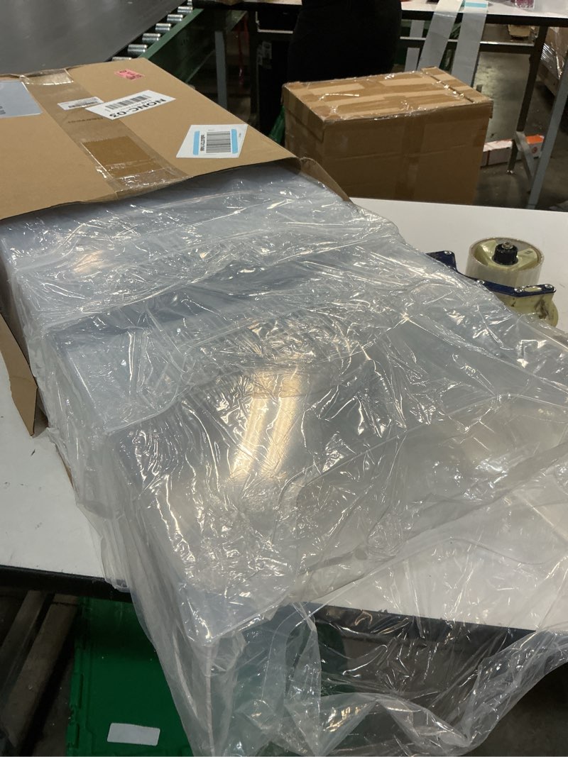 Condition photo showing Good Condition for 4 Pcs Plastic Freezer Organizer Bins with Wheel Tall Narrow Kitchen Pantry Organizer Snack Storage Containers for Office Refrigerator(10 x 12.5 x 6.7 Inch)