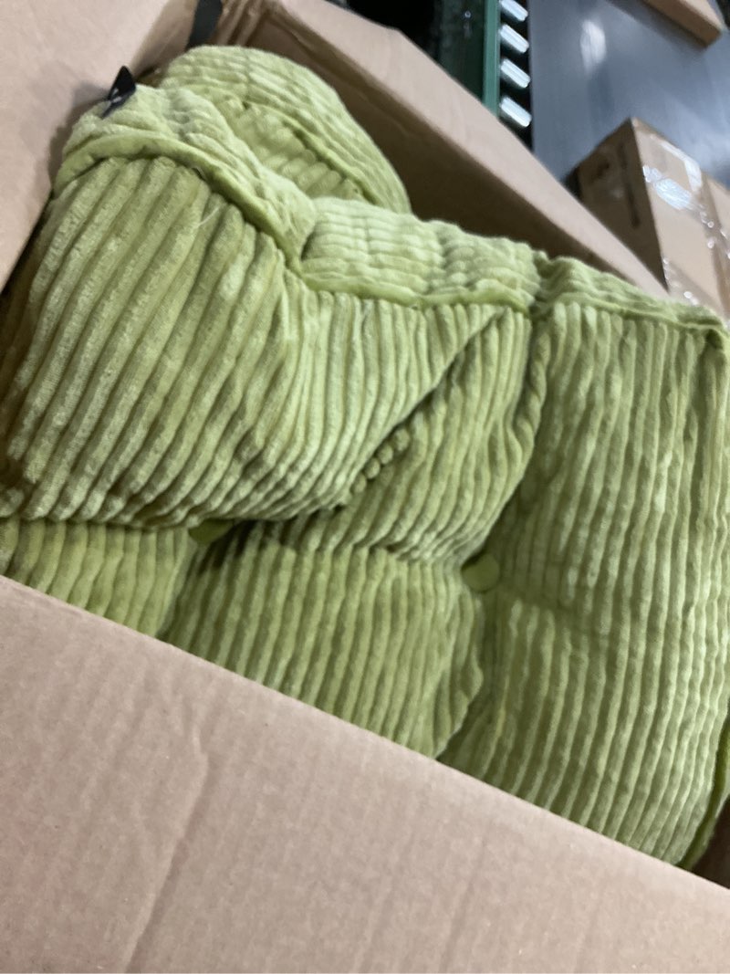 Condition photo showing Good Condition for Washable Floor Pillow Cushion for Adults, Meditation Cushion Pillow, Large Square Floor Sitting, Removable Tufted Corduroy Cover, for Tatami Living Room or Yoga, 22x22 Inch, 2Pack, Machine Washable Square Green 4" Thick(Pack of 2)