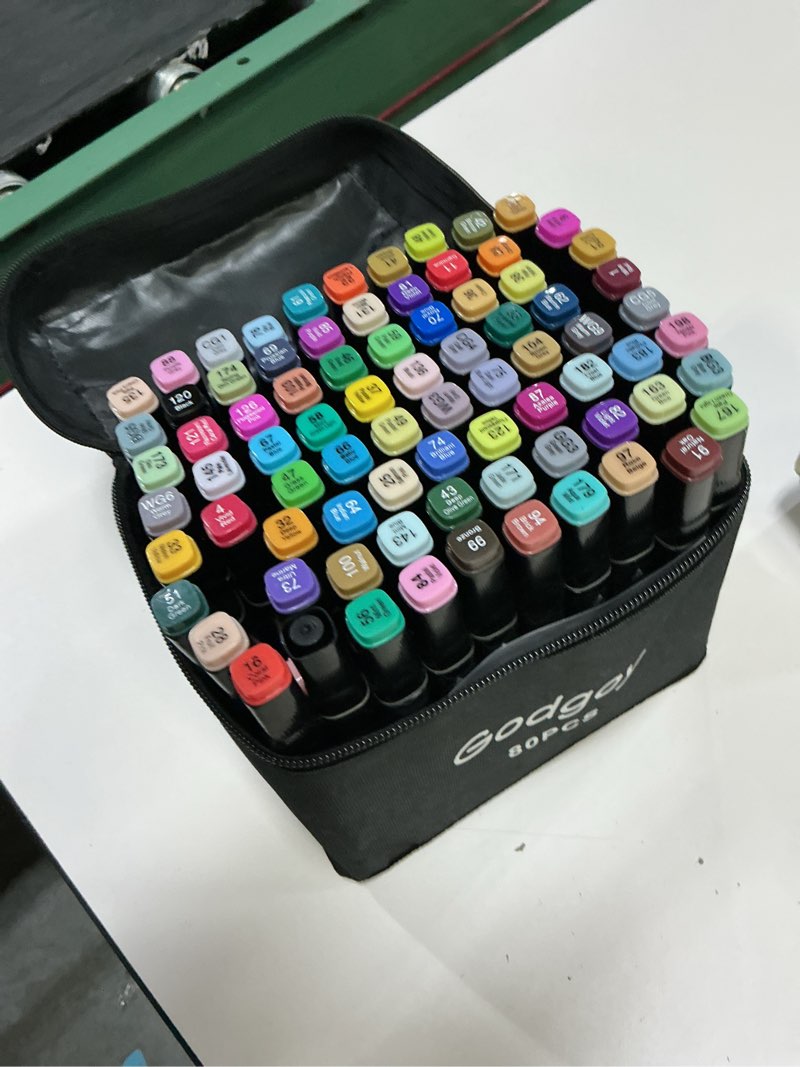 Condition photo showing Good Condition for alcohol markers, 80 colors dual brush tip permanent art markers, coloring marker, for book painting card making, back-to-school gifts black-80pcs