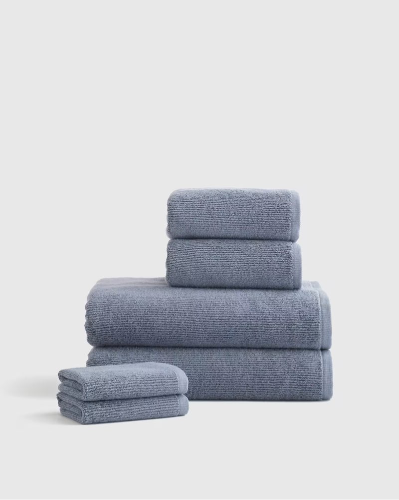 quince turkish ribbed quick dry bath towel bundle…color mineral (incomplete)