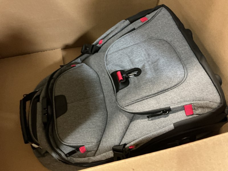 Condition photo showing Good Condition for matein rolling laptop bag with larger wheels, 17 inch roller back packs with anti theft lock & usb charging port for adults men, heavy duty rolling large carry on luggage for office work travel, grey