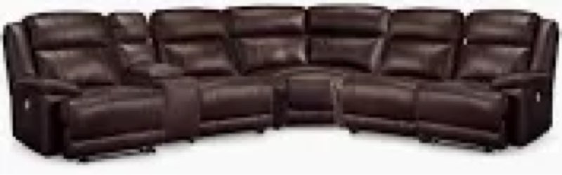 ((Incomplete 2 of 3 ))FANYE L-Shaped Sectional PU Leather Recliner Sofa LED Light Strip Upholstered Corner Couch W/2 Manua
