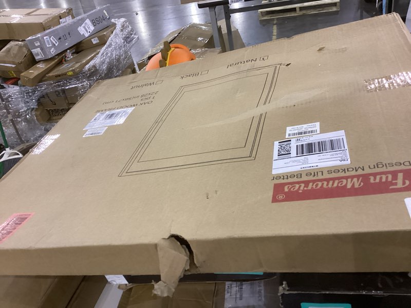 Condition photo showing As Is for 22x28 Picture Frame, Solid Oak Wood Poster Frame 22 x 28, Rustic Wood 22x28 Frame Matted to 18x24 with Tempered Glass, Large 22''x28'' Puzzle Frame Art Frame for Wall Decor Oak 22x28 - 1P