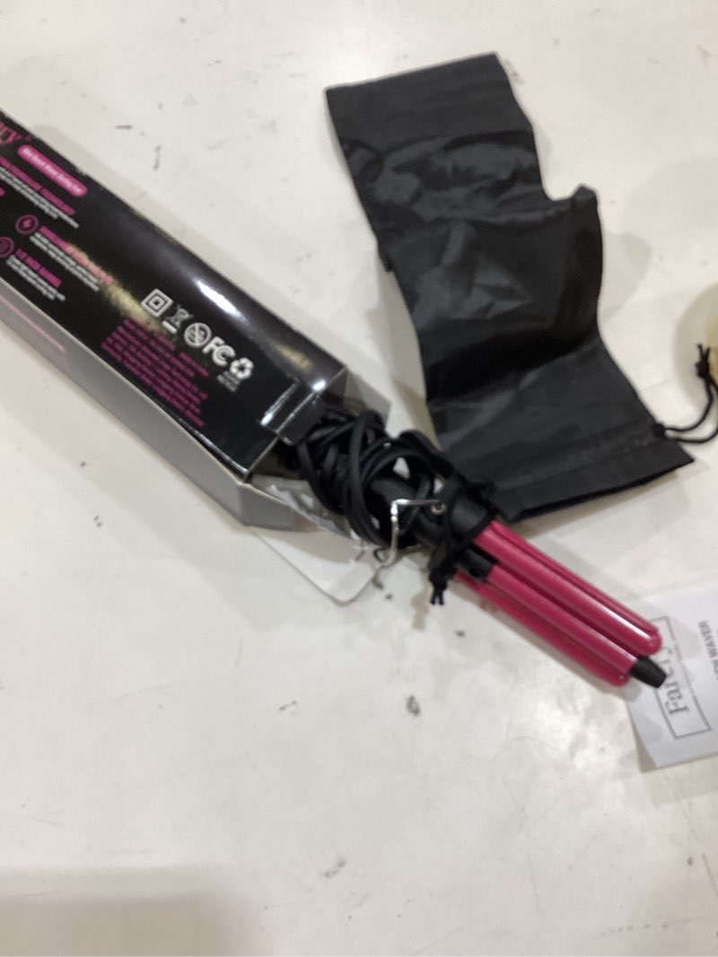 Condition photo showing Good Condition for FARERY Mini Waver Curling Iron, 1/2 Inch, Hair Crimper for Women Beach Waves, Keratin & Argan Oil Infused, Dual Voltage, Pouch Bag Single temp(Hot pink)