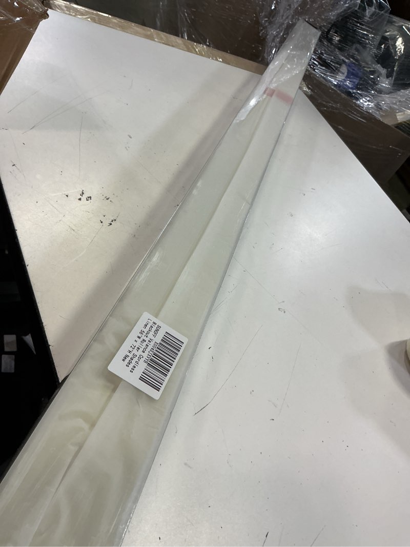 Condition photo showing Good Condition for sunoff cordless blackout roller shades blinds for windows free-stop,pull down room darkening with valance,thermal insulated woven fabric window door blinds for home,office,linen 56" w x 72" l 56"w x 72"h linen
