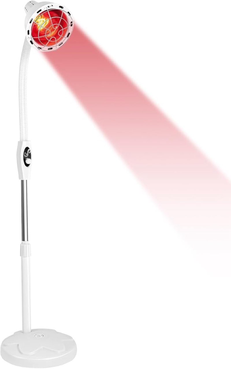 (Similar to stock photo) Infrared Light, 275W Infrared Therapy Lamp, Adjustable Temperature Floor Stand Near Infrared Heat Lamp for Relief of Joint Pain Muscle Soreness 110V